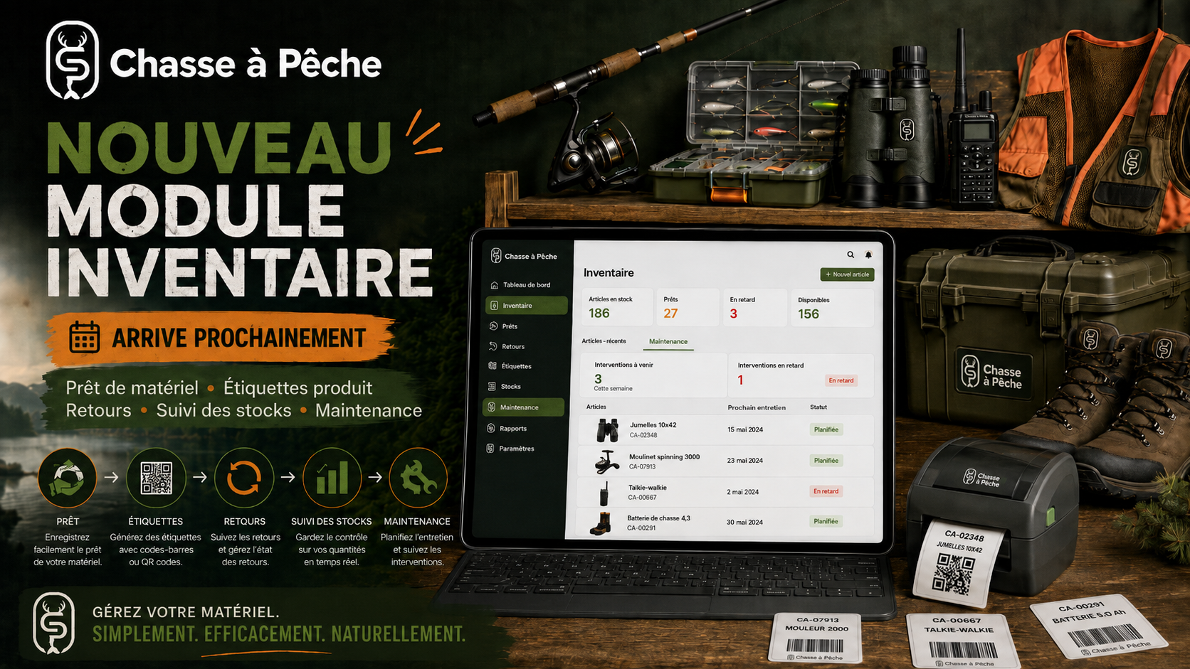 Chasse à Pêche prépare son nouveau module d’inventaire pour simplifier la gestion du matériel